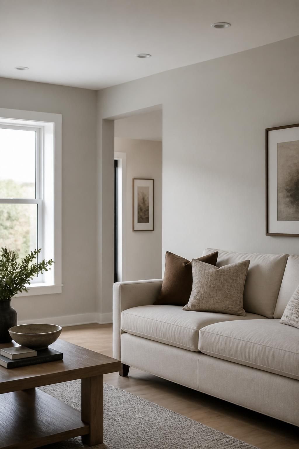 Modern room with freshly installed drywall and a clean finished wall.