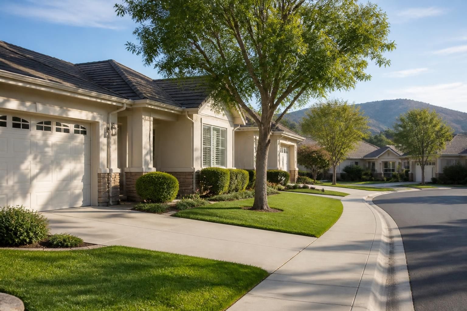 Alta Mesa neighborhood with manicured yards and clean streets.